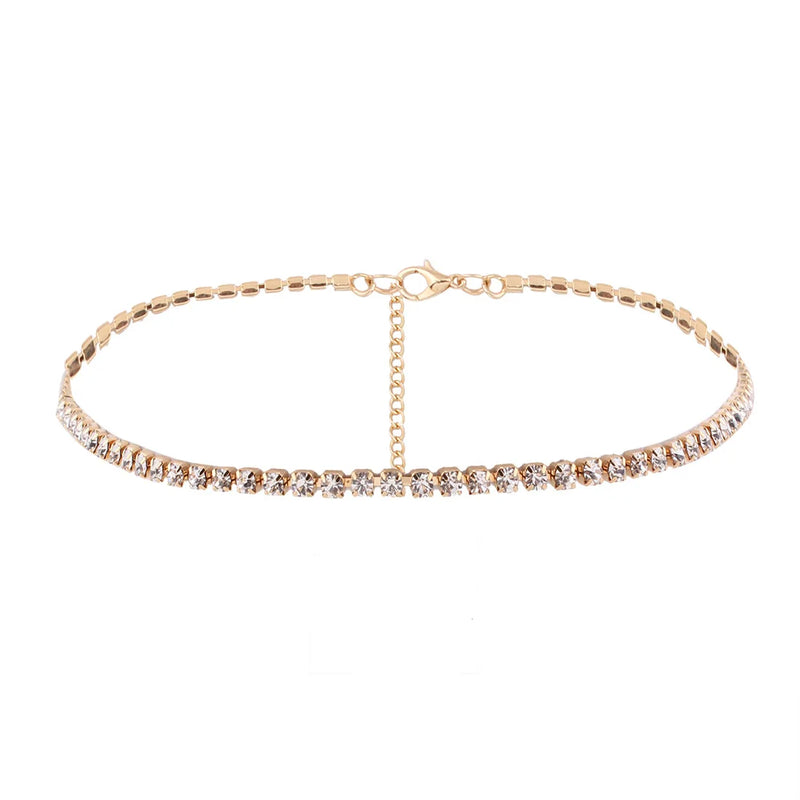 Iced Out Tennis Chain Necklace for Women Crystal Choker