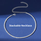 Iced Out Tennis Chain Necklace for Women Crystal Choker