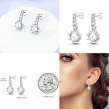 925 Silver Starry Moon Tassel Earrings - Party Hoops Heart Star