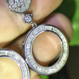 Sparkling Circle Earrings 925 Silver & Diamond Jewelry