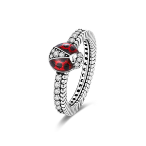 925 Silver Rings with Zircon Butterflies Ladybugs Angel Wings