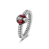 925 Silver Rings with Zircon Butterflies Ladybugs Angel Wings