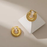 Chunky Hoop Earrings 18K Plated Waterproof Stainless Steel