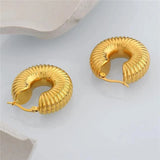 Chunky Hoop Earrings 18K Plated Stainless Steel