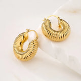 Chunky Hoop Earrings 18K Plated Stainless Steel