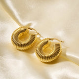 Chunky Hoop Earrings 18K Plated Stainless Steel