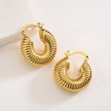 Chunky Hoop Earrings 18K Plated Stainless Steel