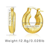 Chunky Hoop Earrings 18K Plated Waterproof Stainless Steel