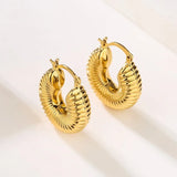 Chunky Hoop Earrings 18K Plated Waterproof Stainless Steel