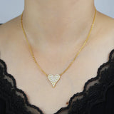 Micro Pave CZ Heart Pendant Necklace