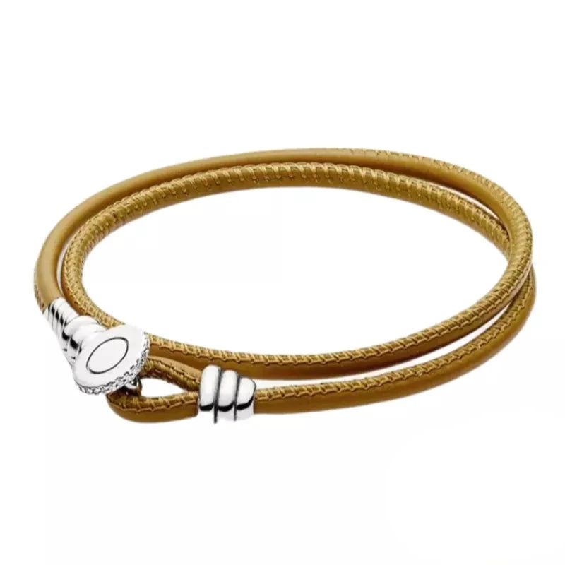 S925 Sterling Silver Bead & Barrel Bracelet for Pandora Charms