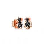 925 Silver Zircon Bear Earrings Wedding Accessory