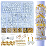 2045Pcs Pearl Plated CCB Beads Kits Heart Bow Beads for Jewelry Making