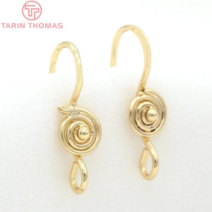 6PCS 20MM Gold Plated Earrings Hooks for DIY Jewelry Making