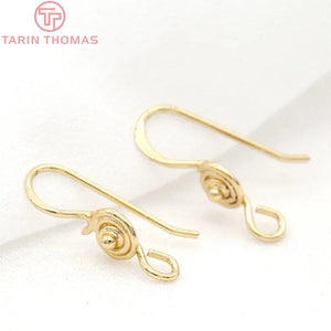 6PCS 20MM Gold Plated Earrings Hooks for DIY Jewelry Making