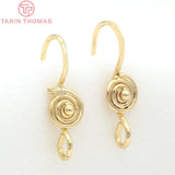 6PCS 20MM Gold Plated Earrings Hooks for DIY Jewelry Making