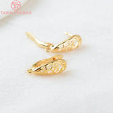 6PCS 10x17MM 24K Brass Drop Shape Stud Earrings Pins Clasps
