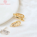 6PCS 10x17MM 24K Brass Drop Shape Stud Earrings Pins Clasps