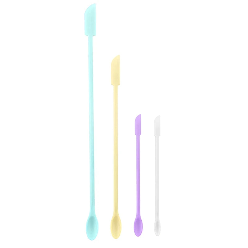 Mini Silicone Spatula Set Thin Makeup Jar Scraper Kitchen Cosmetic Tool