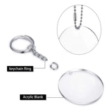 20CF Acrylic Keychain Set with Blanks Tassels Rings Clasps for DIY Keychain
