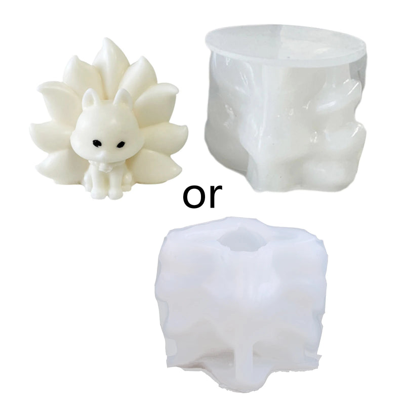 20CF Foxes Shape Candle Mold Silicone Mould for DIY Baking Cake