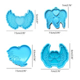 Love Angel Wings Keychain Silicone Mold with Hole for Pendant