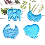 Love Angel Wings Keychain Silicone Mold with Hole for Pendant