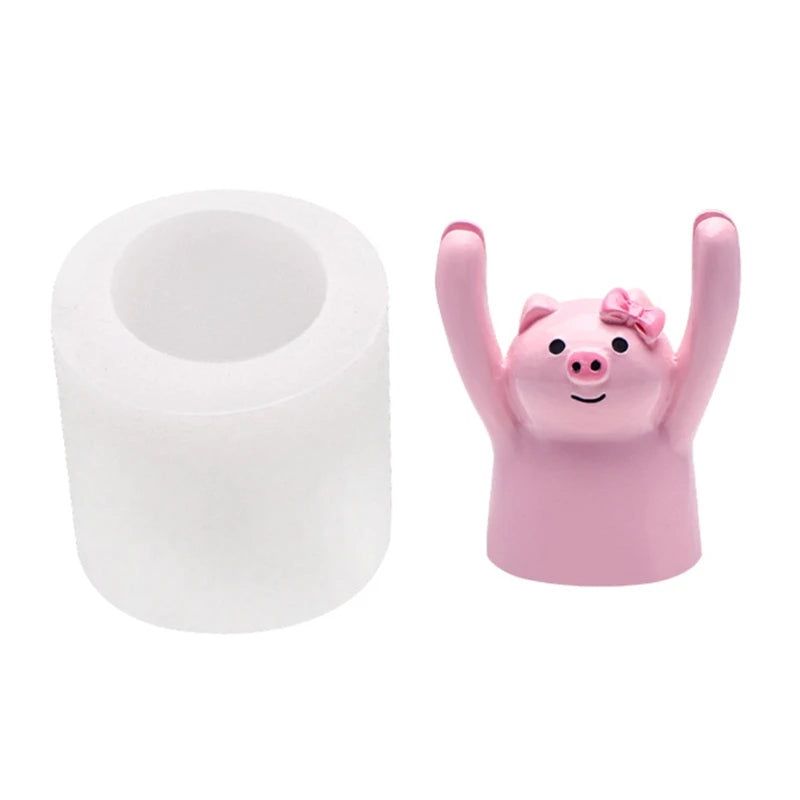 Pig Shaped Candle Epoxy Resin Mold DIY Aromatherapy Silicone Mould