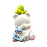 3D Bear with Girl Flower Pot Silicone Mold for Home Decors