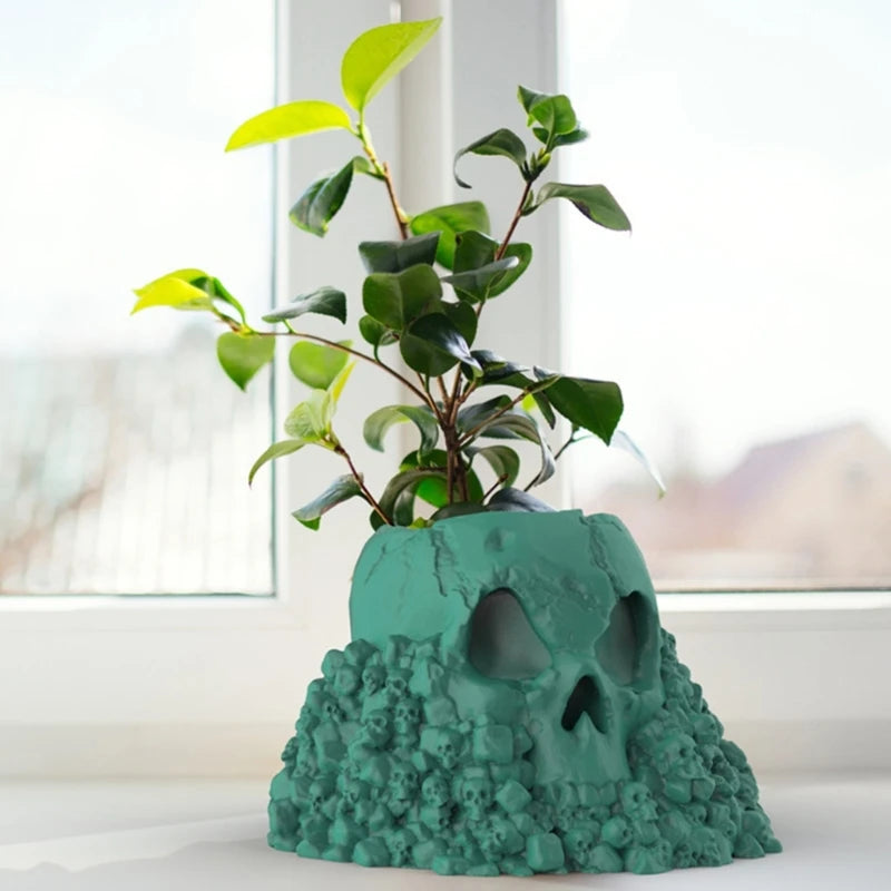 Skull Flower Pot Silicone Mold DIY Handcraft Resin Molds