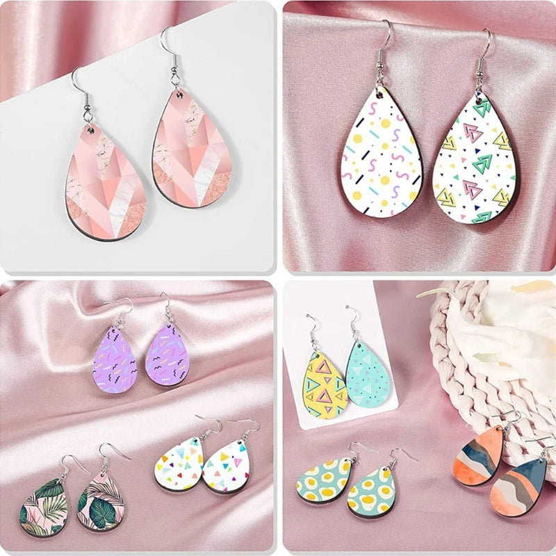 Sublimation Earrings Blank Line Hook Water Drop Shape Earrings Pendants