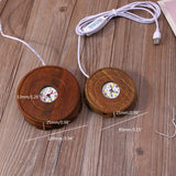 Wooden LED Display Stand Nightlight Base for Crystal Ball Home Decor Birthday