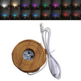 Wooden LED Display Stand Nightlight Base for Crystal Ball Home Decor Birthday