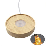 20CF Wooden Light Display Base LED Stand for 3D Crystal Art