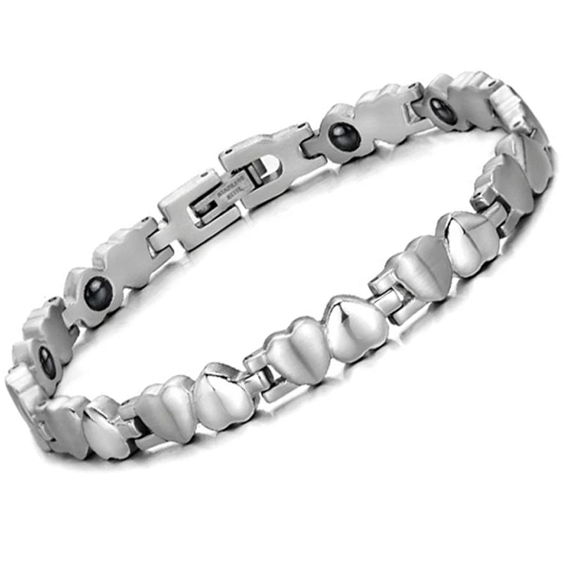 Heart Shaped Titanium Magnetic Bracelet Stainless Steel