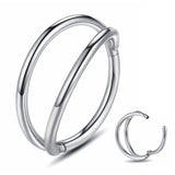 Stainless-Steel Double Hoop Nose Ring Cartilage Earrings