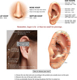 Stainless-Steel Double Hoop Nose Ring Cartilage Earrings
