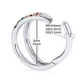 Stainless-Steel Double Hoop Nose Ring Cartilage Earrings