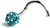 Surgical Steel Gem Crystal Nose Bone Studs Ring Pins Piercing Jewelry