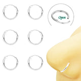 925 Silver Segment Earring Hoop Nose Ring Tragus Cartilage Piercing