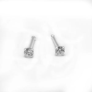 925 Sterling Silver Round CZ Nose Studs Rings Piercing Body Jewelry