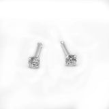 925 Sterling Silver Round CZ Nose Studs Rings Piercing Body Jewelry