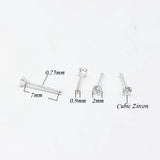 925 Sterling Silver Round CZ Nose Studs Rings Piercing Body Jewelry