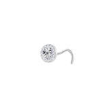 20G Nose Stud Screw Shape Nose Ring Cubic Zircon Butterfly Nose Piercing