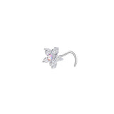 20G Nose Stud Screw Shape Nose Ring Cubic Zircon Butterfly Nose Piercing