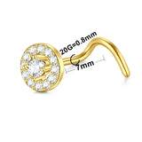Stainless Steel Zircon Nose Studs Hooks Bar Pin Piercing Kit Body Jewelry