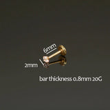 Zircon Titanium Steel Ear Studs Nose Rings Lip Piercing 6MM 8MM 10MM