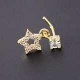 20G Surgical Steel Nose Rings with CZ Heart Dangle L Shape Nose Studs