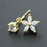 20G Surgical Steel Nose Rings with CZ Heart Dangle L Shape Nose Studs