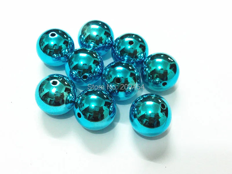 20MM 100pcs/lot Acrylic UV Plated Beads For Jewelry